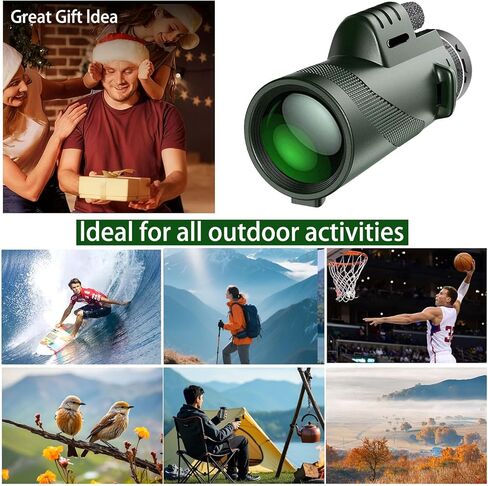 High-Definition Monocular Telescope Kit with 42mm Objective Lens - Includes Tripod, Phone Clip & Accessories for Long-Range Viewing & Outdoor Adventures, Camping, Hiking - Manual Focus, Rubber Grip in Saudi Arabia