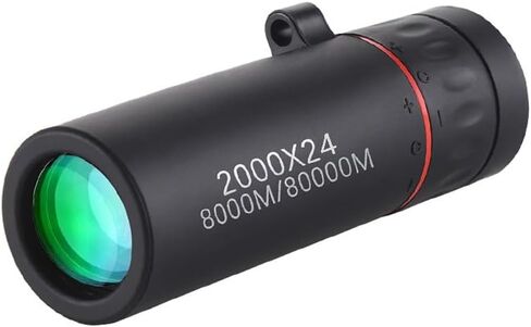 2000×24 Mini Monocular Telescope Set - Waterproof Non-Slip Optical Scope Kit with Accessories, Portable Black Outdoor for Adults in Saudi Arabia