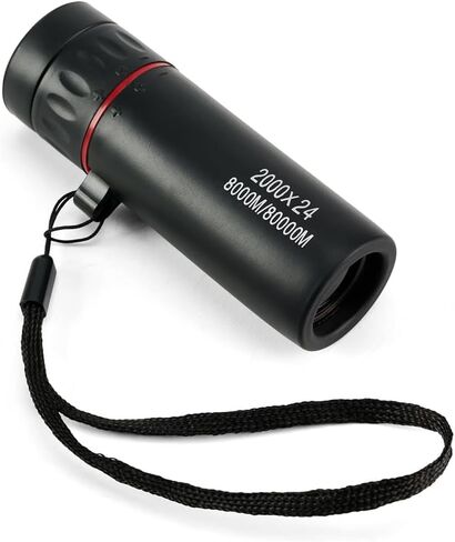 2000×24 Mini Monocular Telescope Set - Waterproof Non-Slip Optical Scope Kit with Accessories, Portable Black Outdoor for Adults in Saudi Arabia
