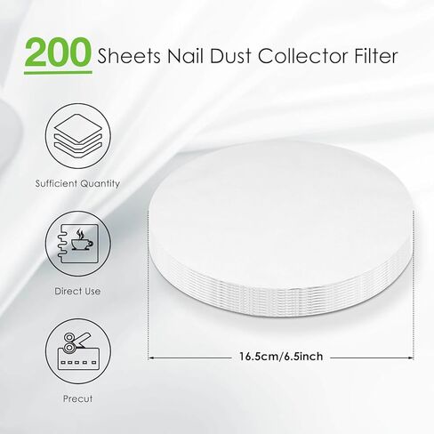 200PCS Disposable Filter Paper for Nail Dust Collectors, Fits MelodySusie HPro/SProR/SPro/XC320J Machines,Disposable Nail Dust Filters Nail Tech Dust Collector Filter for Home & Salon in Saudi Arabia