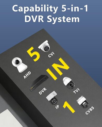 نظام أمان كاميرا CCTV OOSSXX 4K 8MP AHD مع صوت/ميكروفون، H.265+ 8CH مسجل فيديو مراقبة نظام كاميرا أمان منزلي كاميرا PTZ سلكية خارجية مع مقلاة 350 درجة وإمالة 90 درجة، كشف PIR in Saudi Arabia