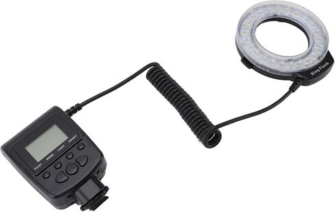 Tbest LED ماكرو ضوء فلاش 48LED عالية الإنارة شاشة الكريستال السائل التحكم في الطاقة محول خواتم الناشر لكاميرات DSLR التصوير الفوتوغرافي in Kuwait