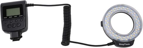 Tbest LED ماكرو ضوء فلاش 48LED عالية الإنارة شاشة الكريستال السائل التحكم في الطاقة محول خواتم الناشر لكاميرات DSLR التصوير الفوتوغرافي in Kuwait