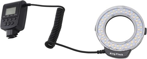 Tbest LED ماكرو ضوء فلاش 48LED عالية الإنارة شاشة الكريستال السائل التحكم في الطاقة محول خواتم الناشر لكاميرات DSLR التصوير الفوتوغرافي in Kuwait
