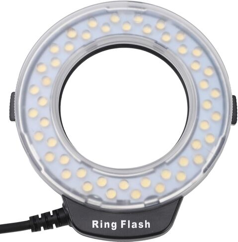 Tbest LED ماكرو ضوء فلاش 48LED عالية الإنارة شاشة الكريستال السائل التحكم في الطاقة محول خواتم الناشر لكاميرات DSLR التصوير الفوتوغرافي in Kuwait