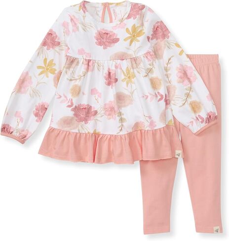 Burt's Bees Baby - Baby Girls Top and Pant Set و Tunic and Meggings Bundle و 100 ٪ Cotton Organic Cotton in Kuwait