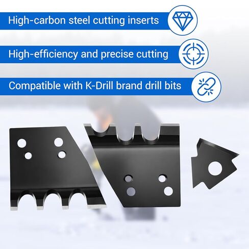 Hicarer Ice Auger Replacement Blades Compatible with K-Drill 7.5 Inch Ice Auger for Fishing, Se of 3 Pieces in Saudi Arabia