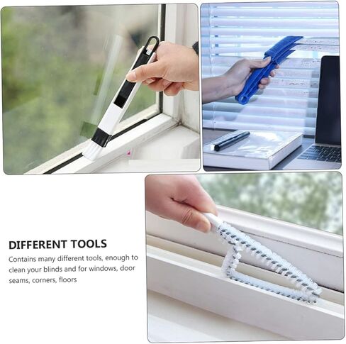 8pcs Cleaning Brush Kit for Household Groove and Window Track Cleaning, Handheld Corner Duster with Air Conditioner Shutter Brush for Home Use in Saudi Arabia