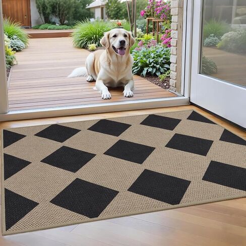 Striped Easy Jute Rug 3x5 Outdoor Entryway Rug Washable Area Rugs for Living Room Bedroom Non Slip Neutral Farmhouse Indoor Outdoor Carpet for Backyard Patio Office in Kuwait