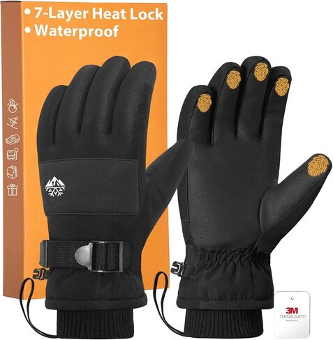 بكسل باندا ريجوارل قفازات مقاومة للماء للرجال للرجال ، قفازات الطقس البارد الشديد مع 3M thinsulate و shice plush quee in Kuwait