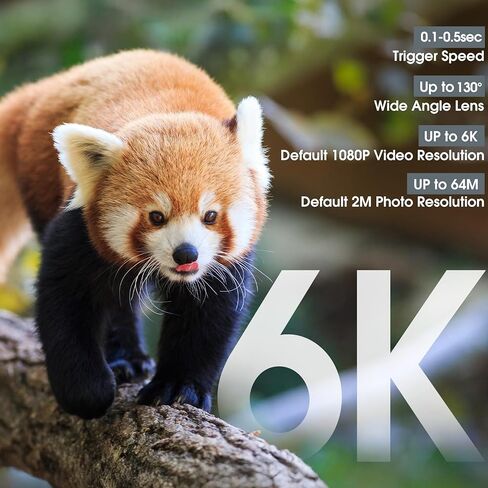 كاميرا تريل ملونة كاملة 6K 64 ميجابكسل تعمل بالطاقة الشمسية واي فاي لعبة الصيد مع رؤية ليلية، بطارية مدمجة 7500 مللي أمبير في الساعة، مقاومة للماء IP67، كاميرا ميدانية نشطة بحساسية الحركة الحرارية 64 جيجابايت in Kuwait