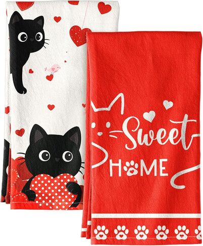 مناشف المطبخ لكيك الدقيق - مجموعة من مناشف أطباق الربيع مع حلقة معلقة 18 × 26 بوصة من الملابس القطن القابلة لإعادة الاستخدام لتنظيف تصميم لطيف المنزل ديكور ، زهرة عتيقة in Kuwait