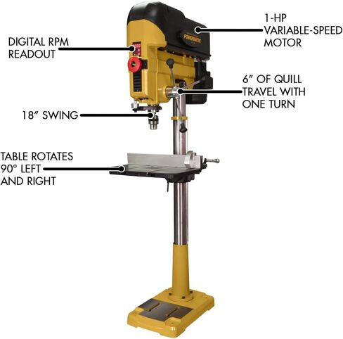 Powermatic 18" Floor Drill Press, 1 HP, Variable Speed (Model PM2800B) Bundle with JET Mobile Base, 600 lb Capacity (Model JMB-UMB) in Saudi Arabia