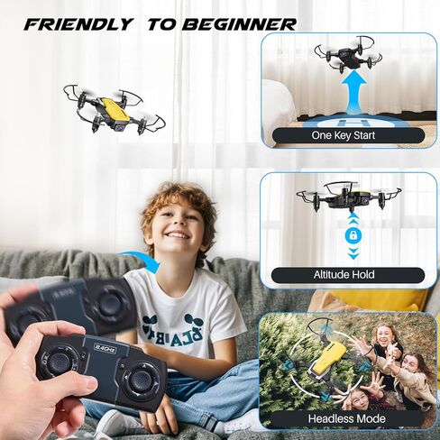 SIMREX X300C طائرة بدون طيار صغيرة مع كاميرا 720P HD FPV، طائرة بدون طيار RC كوادكوبتر قابلة للطي مع تثبيت الارتفاع، قلاب ثلاثي الأبعاد، وضع بدون رأس، التحكم في الجاذبية وبطاريتين، هدايا للأطفال والكبار والمبتدئين، أصفر in Kuwait