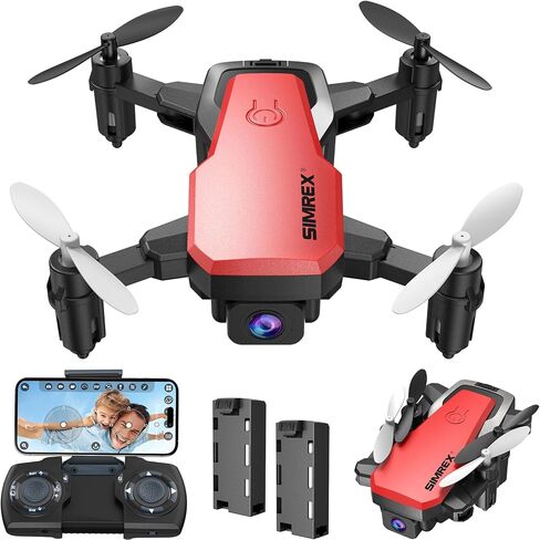 SIMREX X300C طائرة بدون طيار صغيرة مع كاميرا 720P HD FPV، طائرة بدون طيار RC كوادكوبتر قابلة للطي مع تثبيت الارتفاع، قلاب ثلاثي الأبعاد، وضع بدون رأس، التحكم في الجاذبية وبطاريتين، هدايا للأطفال والكبار والمبتدئين، أصفر in Kuwait