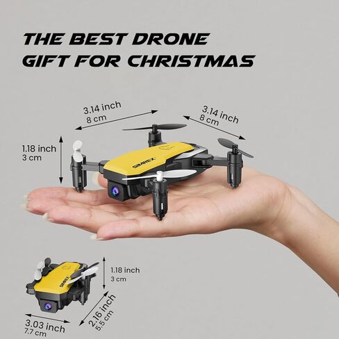 SIMREX X300C طائرة بدون طيار صغيرة مع كاميرا 720P HD FPV، طائرة بدون طيار RC كوادكوبتر قابلة للطي مع تثبيت الارتفاع، قلاب ثلاثي الأبعاد، وضع بدون رأس، التحكم في الجاذبية وبطاريتين، هدايا للأطفال والكبار والمبتدئين، أصفر in Kuwait