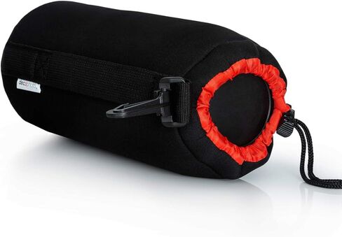 حقيبة عدسات من النيوبرين مقاس XL كبيرة الحجم واقية من الماء والطقس مقاومة للصدمات والسقوط والخدش مع جزء داخلي من القطيفة، أسود in Kuwait
