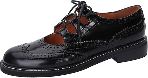 U-lite Women's Oxfords Wingtip Perforated Soft Leather Vintage Closed Toe Brogue Dressy Business Office Loafer Shoes in Saudi Arabia