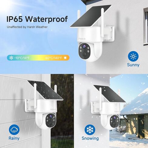 Noorio Solar Security Camera Wireless Outdoor, 2K Cameras for Home Security, 4MP 360° Camera with Dual Band WiFi 2.4/5G, AI Human Detection, Color Night Vision, Fixed Solar Panel, IP65, 2 Way Audio in Saudi Arabia