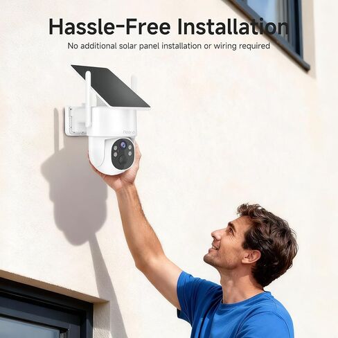 Noorio Solar Security Camera Wireless Outdoor, 2K Cameras for Home Security, 4MP 360° Camera with Dual Band WiFi 2.4/5G, AI Human Detection, Color Night Vision, Fixed Solar Panel, IP65, 2 Way Audio in Saudi Arabia