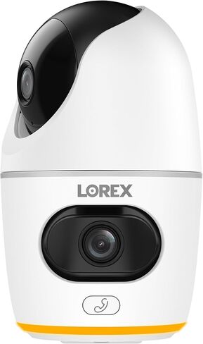Lorex 2K Dual Lens Indoor Wi-Fi Security Camera | Auto-Tracking | 360° Pan-Tilt | Person & Pet Detection | IR Night Vision | 2-Way Talk | Call Button | Cloud & Local Storage (SD Card not Included) in Saudi Arabia