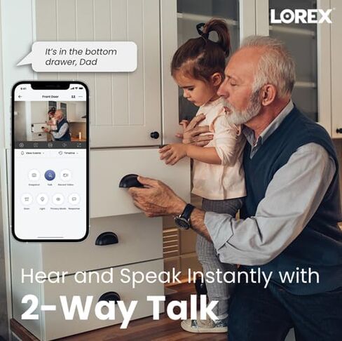 Lorex 2K Dual Lens Indoor Wi-Fi Security Camera | Auto-Tracking | 360° Pan-Tilt | Person & Pet Detection | IR Night Vision | 2-Way Talk | Call Button | Cloud & Local Storage (SD Card not Included) in Saudi Arabia