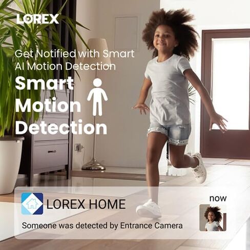 Lorex 2K Dual Lens Indoor Wi-Fi Security Camera | Auto-Tracking | 360° Pan-Tilt | Person & Pet Detection | IR Night Vision | 2-Way Talk | Call Button | Cloud & Local Storage (SD Card not Included) in Saudi Arabia