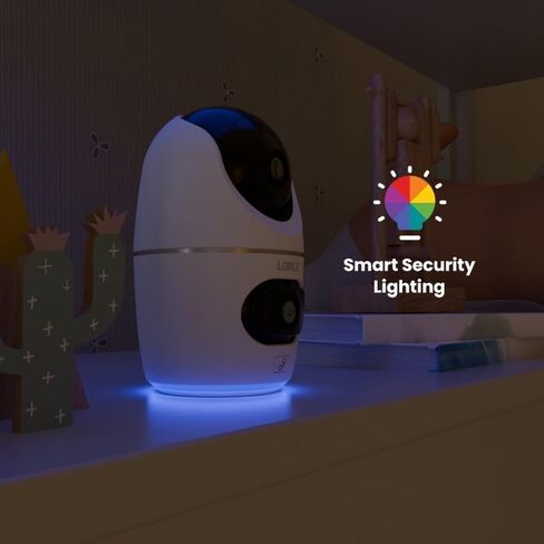 Lorex 2K Dual Lens Indoor Wi-Fi Security Camera | Auto-Tracking | 360° Pan-Tilt | Person & Pet Detection | IR Night Vision | 2-Way Talk | Call Button | Cloud & Local Storage (SD Card not Included) in Saudi Arabia