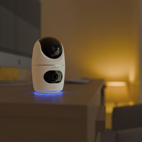 Lorex 2K Dual Lens Indoor Wi-Fi Security Camera | Auto-Tracking | 360° Pan-Tilt | Person & Pet Detection | IR Night Vision | 2-Way Talk | Call Button | Cloud & Local Storage (SD Card not Included) in Saudi Arabia