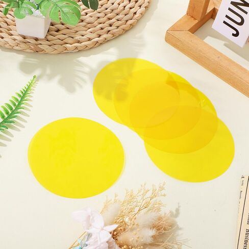 iplusmile 5pcs Round Light Diffuser Film 4 Inch, Yellow Self-Adhesive Gel Filter Sheet for Recessed Led Lamps, Warm Dimming Sticker Covers for Eye Protection & Photography in Saudi Arabia