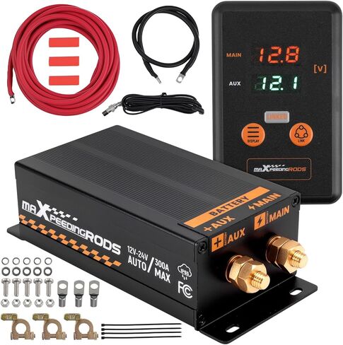 MaxPeedingRods 300AMP Dual Battery Thanswator Kit 12V 24V مع وحدة تحكم ذكية للسيارة والشاحنة و ATV و RV Battern Switch Controller Relay Heavy Duty Charge Relay in Saudi Arabia