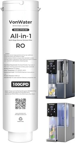 مرشح CT910/CT910H All-in-1 RO ، استبدال معتمد NSF/ANSI لنظام التناضح العكسي ، استبدال خرطوشة تصفية المياه من 12 إلى 24 شهرًا ، تقليل TDS PFAS (CT910WF) in Kuwait