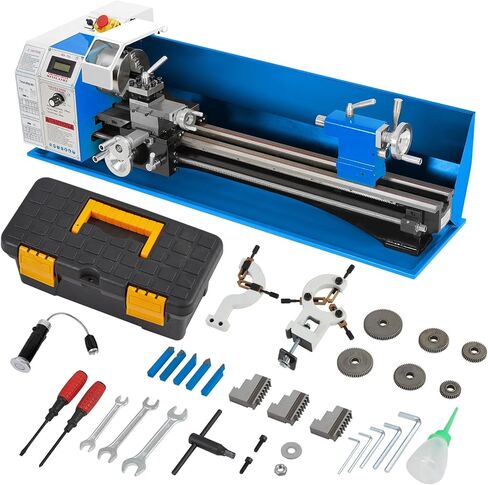Metal Lathe Machine 9" x 30", 1100w 2500RPM High-Precision Mini Metal Lathe with 5" 3-Jaw Chuck, for Precision Metal Turning in Saudi Arabia