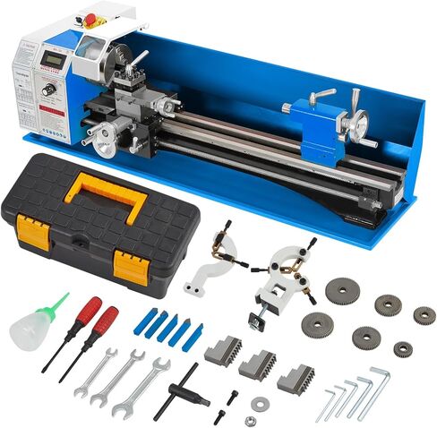 Metal Lathe Machine 9" x 30", 1100w 2500RPM High-Precision Mini Metal Lathe with 5" 3-Jaw Chuck, for Precision Metal Turning in Saudi Arabia