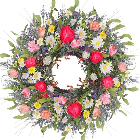 27.5 Inch Large Olive Wreath for Front Door,Handmade All-Season Outdoor Wreath with Olive Leaf Fruit, Summer Home Décor with Beaded Grass Accents for Farmhouse,Wedding in Saudi Arabia
