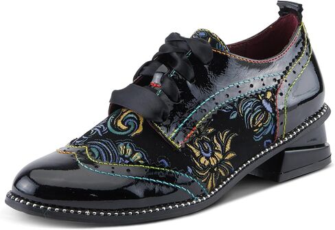 Spring Step L'Artiste Pradeep Women's Oxford Bootie - Glossy Patent Leather, Edgy Studs, Modern Flair in Saudi Arabia