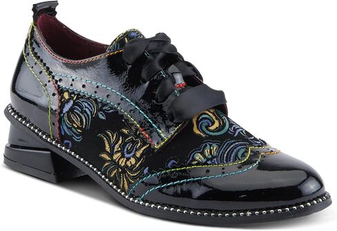 Spring Step L'Artiste Pradeep Women's Oxford Bootie - Glossy Patent Leather, Edgy Studs, Modern Flair in Saudi Arabia