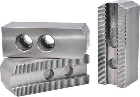 Hex Autoparts 3 Pcs 8" Steel Soft Jaws Set Compatible with Lathe 3 Claw Hydraulic Power Chuck B-208 Kitagawa Samchully, Lathe Chuck Serrated Steel Soft Jaws Set for 8" Chucks 1.5" Height in Saudi Arabia