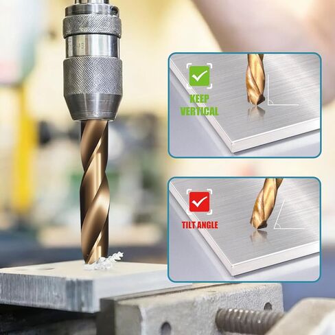 Techhyren 13Pcs Cobalt Drill Bit Set，1/16"-1/4" M35 High Speed Steel Twist Jobber Drill Bits Set for Hardened Metal, Stainless Steel, Cast Iron, Wood, Plastic, with Index Storage Case in Saudi Arabia