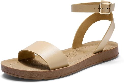 DREAM PAIRS Women’s One Band Ankle Strap Buckle Flat Sandals in Saudi Arabia