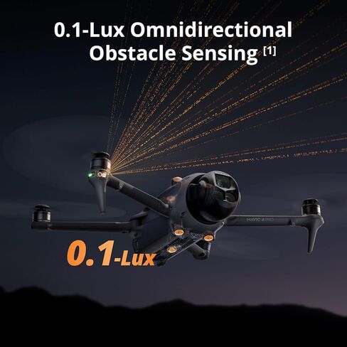 طائرة بدون طيار DJI Mavic 4 Pro - 6K60 HDR، 100 ميجابكسل، 51 دقيقة كحد أقصى لوقت الطيران، نطاق 18.6 ميل، تتبع ActiveTrack 360 للموضوع/المركبة، حزمة تجنب شاملة الاتجاهات مع ذاكرة 128 جيجابايت، ضمان CPS لمدة عامين، حقيبة ظهر، حزمة من قماش العدسات الأفضل + ط in Saudi Arabia
