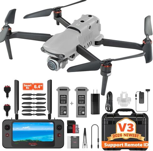 Autel Robotics EVO 2 PRO V3, 1" CMOS &12-Bit Image 6K HDR Video, Moonlight Algorithm 2.0 (ISO 44000), EVO II Pro V3 Rugged Bundle, 40 Minutes, 15KM Transmission, 360° Obstacle, SkyLink 2.0 in Saudi Arabia