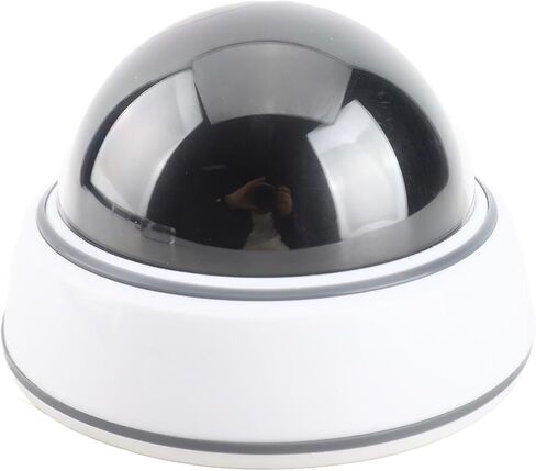 محاكاة كاميرا CCTV ذات قبة وهمية مع ضوء أحمر وامض - تصميم للأمن الداخلي والخارجي - سهلة التركيب، تعمل بالبطارية، مثالية للمنازل والشركات in Kuwait