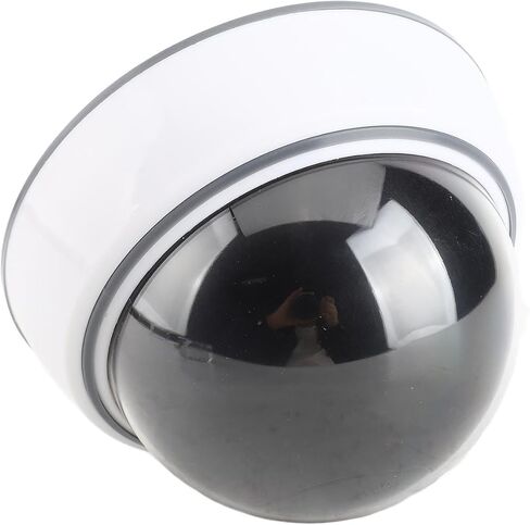 محاكاة كاميرا CCTV ذات قبة وهمية مع ضوء أحمر وامض - تصميم للأمن الداخلي والخارجي - سهلة التركيب، تعمل بالبطارية، مثالية للمنازل والشركات in Kuwait