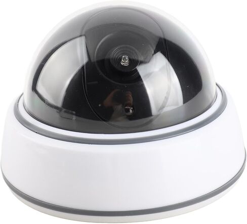 محاكاة كاميرا CCTV ذات قبة وهمية مع ضوء أحمر وامض - تصميم للأمن الداخلي والخارجي - سهلة التركيب، تعمل بالبطارية، مثالية للمنازل والشركات in Kuwait