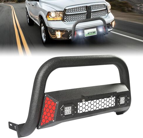 Bull Bar Fit for Ford F150 2004-2025 مع LED Light & W/رخصة لوحة رخصة قابلة للطلاء DIY الشاحنة الأمامية الوفير واقي الشبكة الأمامية الشبكة الأمامية in Kuwait