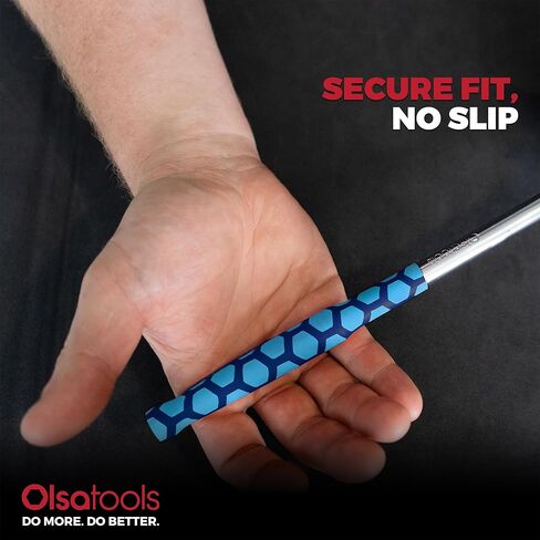 مقابض تقليص الحرارة من Olsa Tools باللون الأزرق - 4 عبوات من أكمام مقبض الأداة - أغطية سداسية مقاومة للانزلاق - مقابض أدوات مخصصة متينة - درجة احترافية - الجزء: 1880 in Kuwait