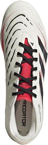 حذاء adidas Predator Pro Turf لكرة القدم - زعانف مطاطية، جزء علوي HybridTouch، نعل خارجي مطاطي، مواد مستدامة (أبيض فاتح/أسود أساسي/ياقوتي نقي، نظام مقاسات الأحذية الأمريكية، للكبار، للرجال، رقمي، متوسط، 6.5) in Kuwait