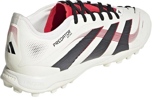 حذاء adidas Predator Pro Turf لكرة القدم - زعانف مطاطية، جزء علوي HybridTouch، نعل خارجي مطاطي، مواد مستدامة (أبيض فاتح/أسود أساسي/ياقوتي نقي، نظام مقاسات الأحذية الأمريكية، للكبار، للرجال، رقمي، متوسط، 6.5) in Kuwait