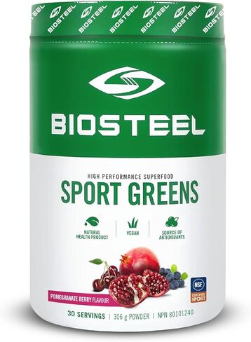 مسحوق BIOSTEEL Sport Greens، طعام فائق الجودة، تركيبة غير معدلة وراثيًا، توت الرمان، 30 وجبة in Saudi Arabia